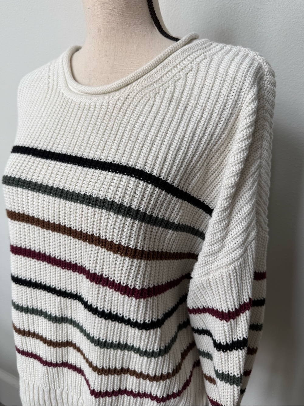 GAP Striped Crewneck Cotton Sweater - Picture 2 of 11